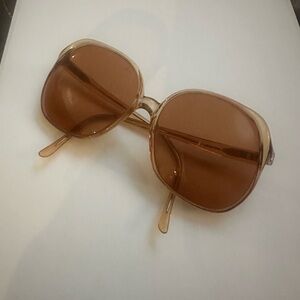 Vintage Darden Oversized Amber Lens Sunglasses Translucent Frame
